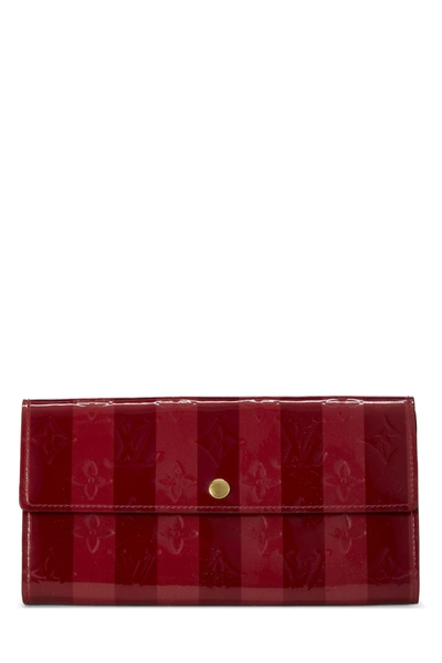 Pre-owned Louis Vuitton Red Monogram Vernis Rayures Sarah