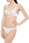 Melissa Odabash New York Ruffle-trimmed Ribbed Bikini Top In White