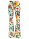 La Doublej Saturday Night Floral-print Cotton-blend Trousers In Selva Bianco