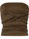 Fendi X Sarah Coleman Ff Vertigo Twist Front Tube Top In Brown