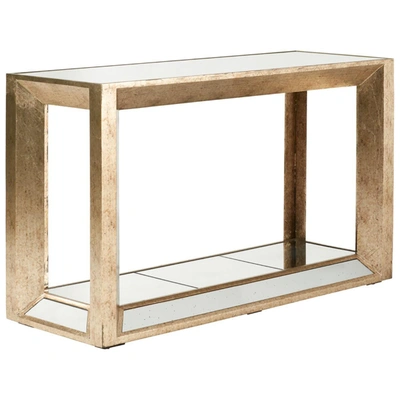 Oka Versailles Small Console Table - Antiqued Mirror In Smoked Oak