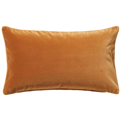 Oka Plain Velvet Pillow Cover - Camel