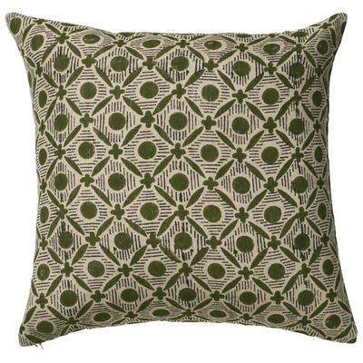 Oka Nostell Diamonds Pillow Cover- Seaweed Green