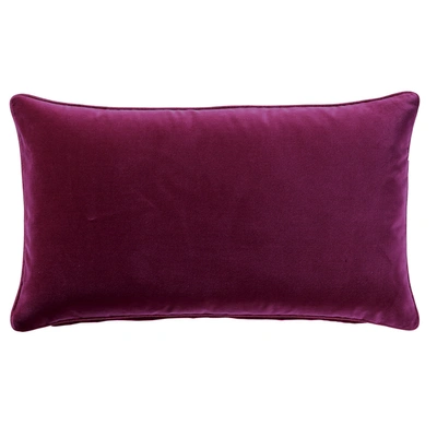 Oka Plain Velvet Cushion Cover, Rectangular - Raspberry