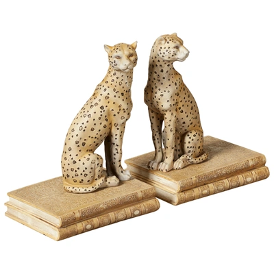 Oka Lakadema Leopard Bookends - Dappled Cream