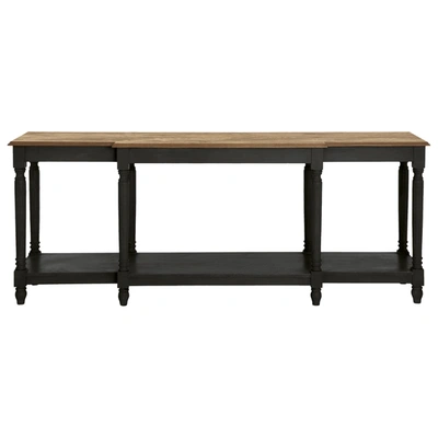Oka Upton Weathered Oak Top Console Table - Black In Black/weathered Oak