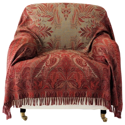 Oka Antique-style Paisley Wool Throw - Red
