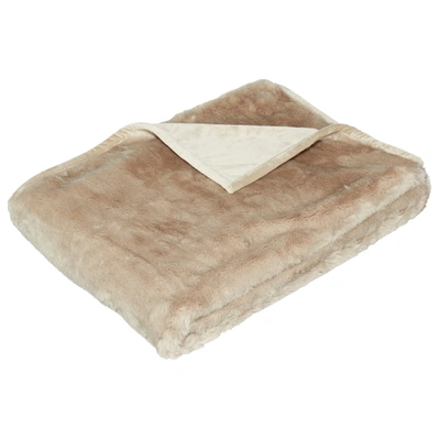 Oka Faux Fur Throw - Seal Gray
