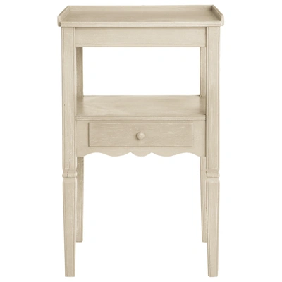 Oka Radnor Wooden Side Table - Linen Gray