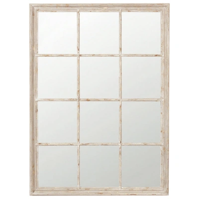Oka Sash Window Wall Mirror - Distressed Gray