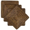 OKA SET OF FOUR RATTAN SQUARE PLACEMATS - BROWN,A10563-1