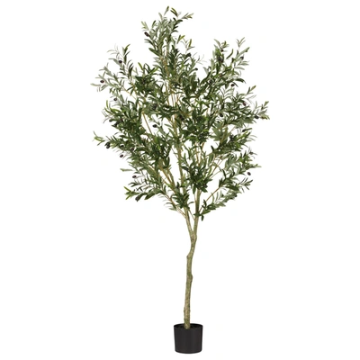 Oka Faux Large Potted Olive Tree - Black