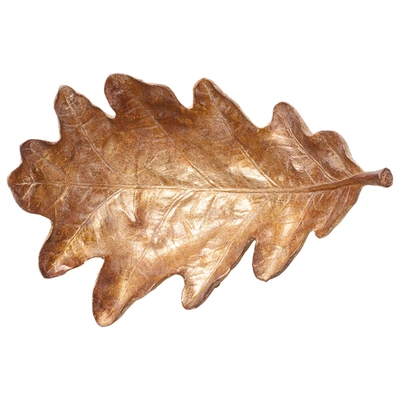 Oka Decorative Oak Leaf Dish - Gold