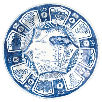 Oka Kraak Dinner Plate In Blue Kraak