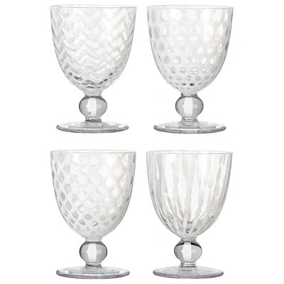 Oka Set Of Four Small Pulcinella Wine Glasses - White