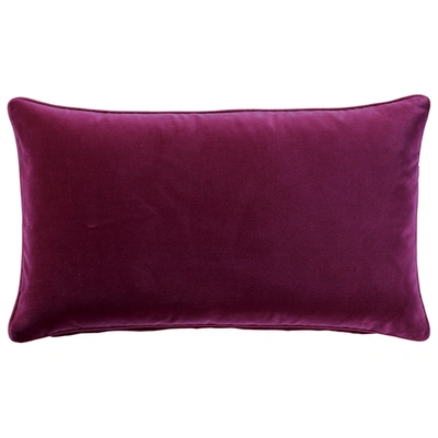 Oka Small Plain Velvet Pillow Cover - Raspberry