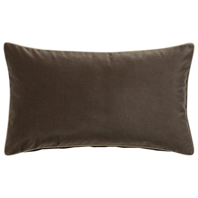 Oka Small Plain Velvet Pillow Cover - Truffle