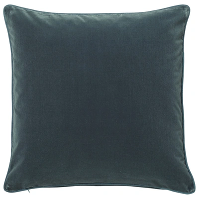 Oka Large Plain Velvet Pillow Cover - Air Force Blue