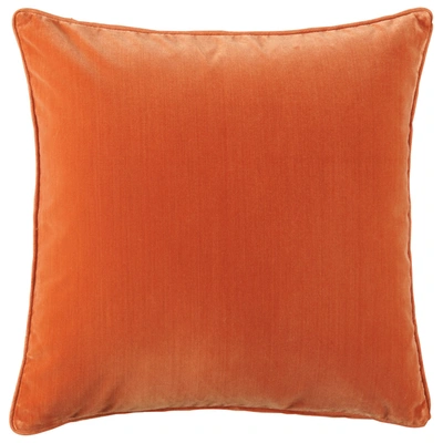 Oka Plain Velvet Cushion Cover, Square - Burnt Orange