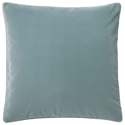 Oka Large Plain Velvet Pillow Cover - Gainsborough Blue