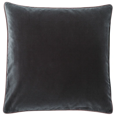 Oka Large Plain Velvet Pillow Cover - Gray Green
