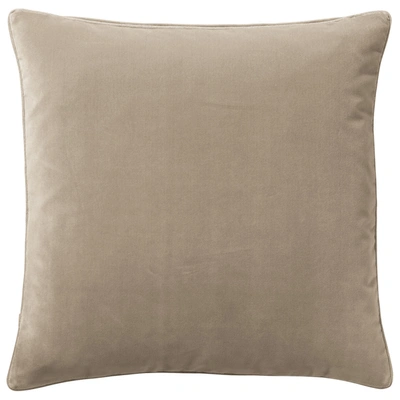 Oka Large Plain Velvet Pillow Cover - Porridge