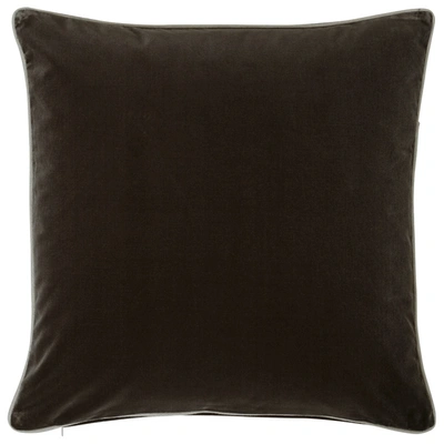 Oka Large Plain Velvet Pillow Cover - Truffle