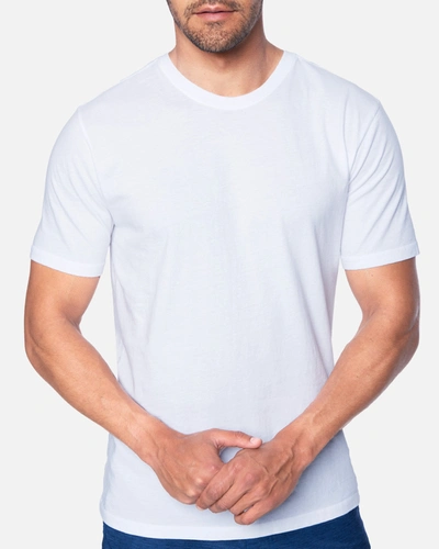 United Legwear Men's Everyday Washed Staple Short Sleeve T-shirt In White