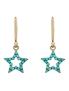 ROSA DE LA CRUZ TURQUOISE STAR HANGING EARRINGS PAIR