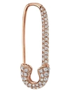 ANITA KO 18K ROSE GOLD DIAMOND PAVE SINGLE SAFETY PIN EARRING, LEFT