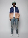 AMIRI OMBRE BLEACHED FLANNEL, NAVY