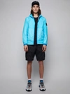 STONE ISLAND HOODED ZIPPED JACKET TURQUOISE