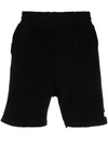 032C TOPOS SHAVED TERRY SHORTS, BLACK