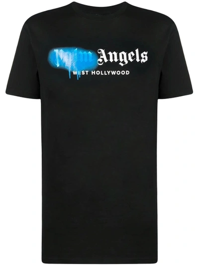 Palm Angels West Hollywood Sprayed Tee, Black