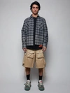 OFF-WHITE CHECK PRINT ALLOVER DEGRADE FLANNEL SHIRT