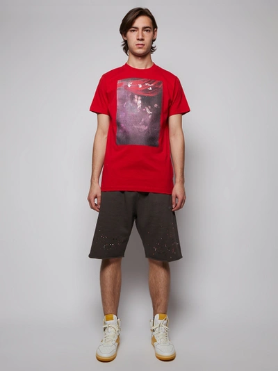 Off-white Caravaggio-print Arrow T-shirt In Red