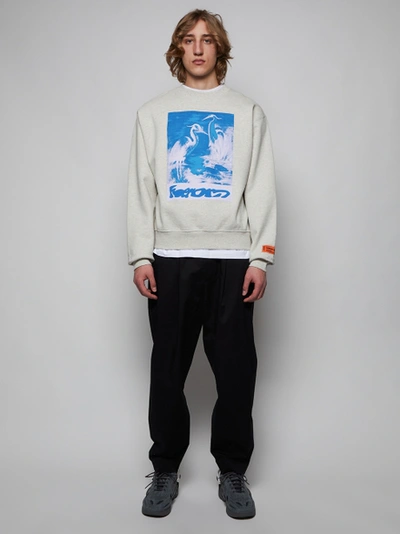 Heron Preston Graphic-print Organic Cotton Sweatshirt In Grey