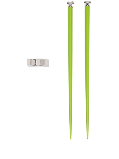 Shanghai Tang Chinese Zodiac Ox Chopsticks In Grün