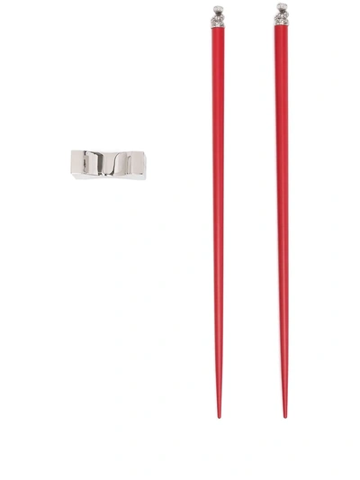 Shanghai Tang Year Of The Snake Chinese Zodiac Chopsticks In Rot