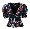 ALESSANDRA RICH ALESSANDRA RICH ALLOVER FLORAL PRINT BLOUSE