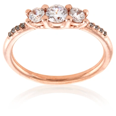 Pandora Rose Gold Clear Three-stone Ring