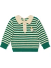 GUCCI EMBROIDERED STRIPED POLO SHIRT