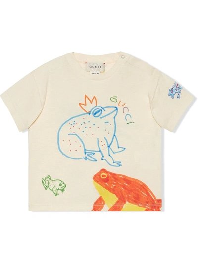 Gucci Babies' Frog-print T-shirt In White