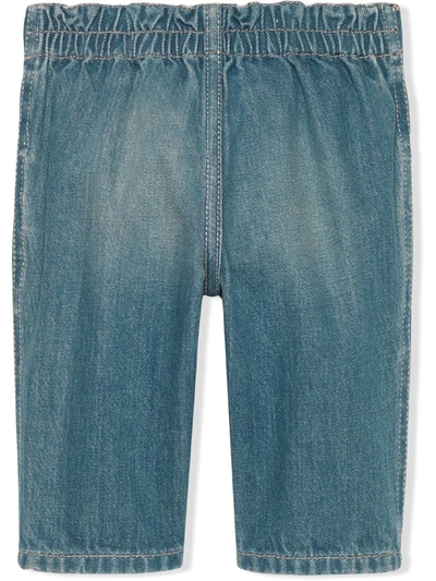 Gucci Babies' Web-stripe Jeans In Blue