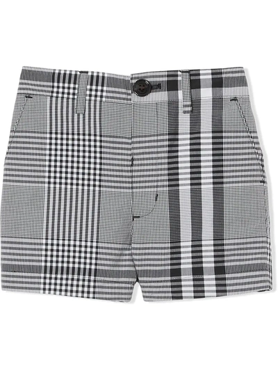 Burberry Babies' Checked Tailored Shorts In Nero