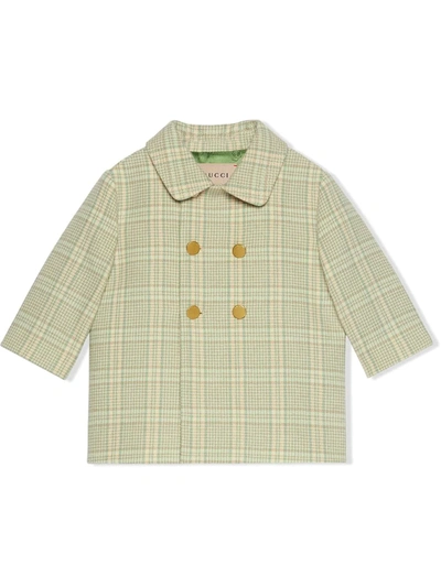 Gucci Babies' Houndstooth Double-breasted Jacket In Neutrals
