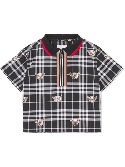 Burberry Kids Cotton Thomas Bear Shirt (6-24 Months) In Black