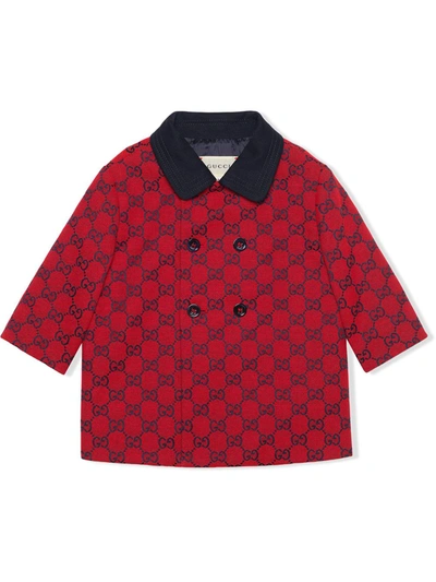 Gucci Babies' Gg Supreme 外套 In Red