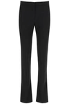 Alexander Mcqueen Black Slashed Leg Cigarette Trousers In Black