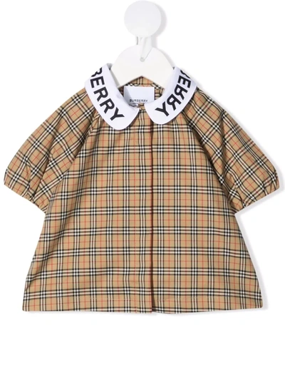 Burberry Babies' Vintage Check T-shirt In Neutrals